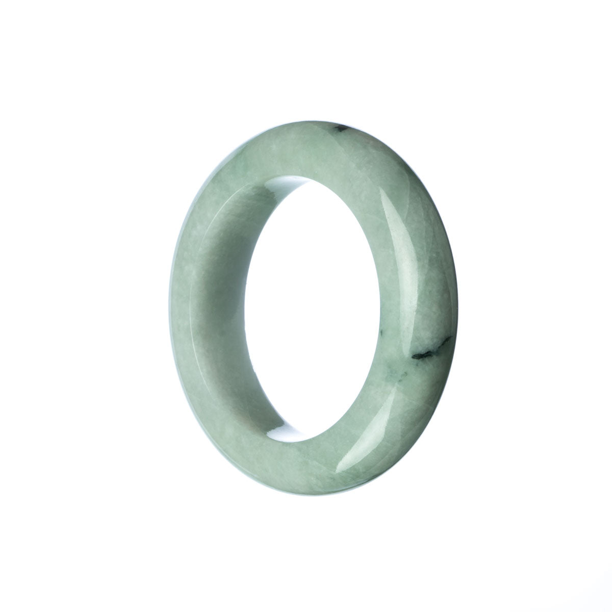 A pale green traditional jade bangle bracelet designed for children, with an authentic untreated finish.
