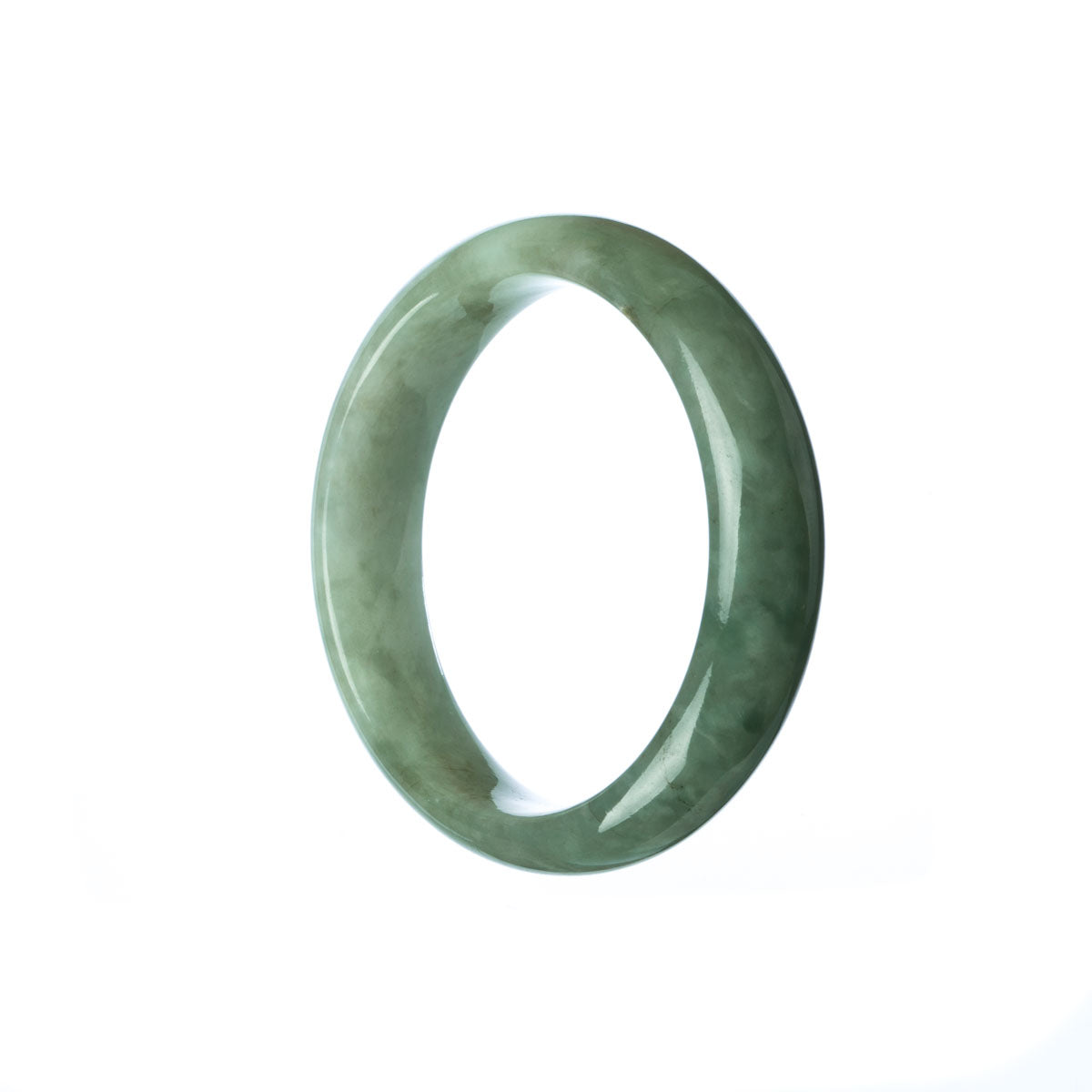 A delicate green jadeite bracelet designed for children featuring a half moon charm.