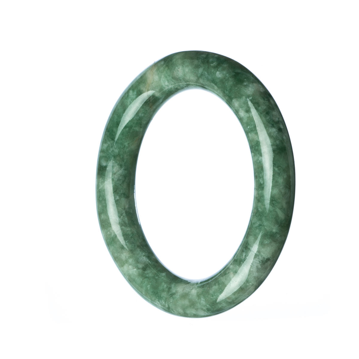 An exquisite jade bangle bracelet made from Grade A Green Burmese Jade, measuring 52mm in diameter. Crafted with precision and elegance, this bracelet from MAYS GEMS is a true gemstone treasure.