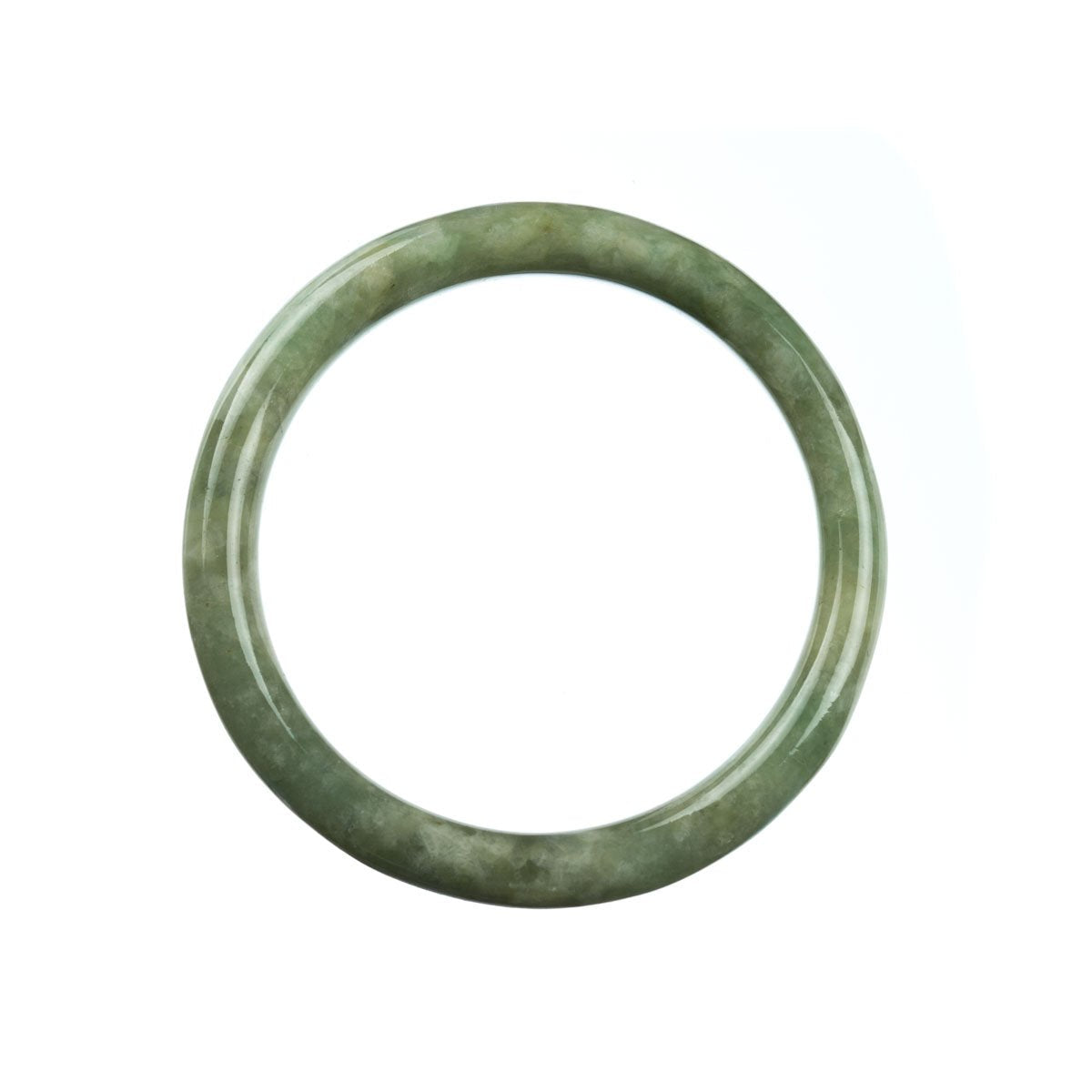 59mm Natural Burmese Jade Bangle - MAYS