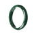 A close-up image of a dark green Burma jade bracelet with a semi-round shape, measuring 59mm. The bracelet is made of genuine grade A jade and is from MAYS GEMS.