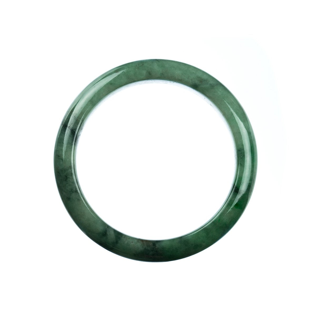 57mm Natural Burmese Jade Bangle - MAYS