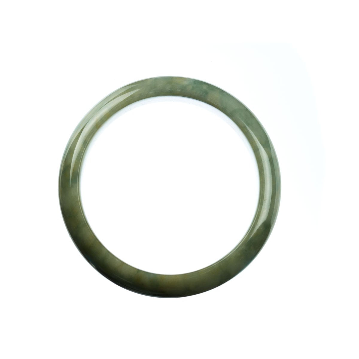 56mm Natural Burmese Jade Bangle - MAYS