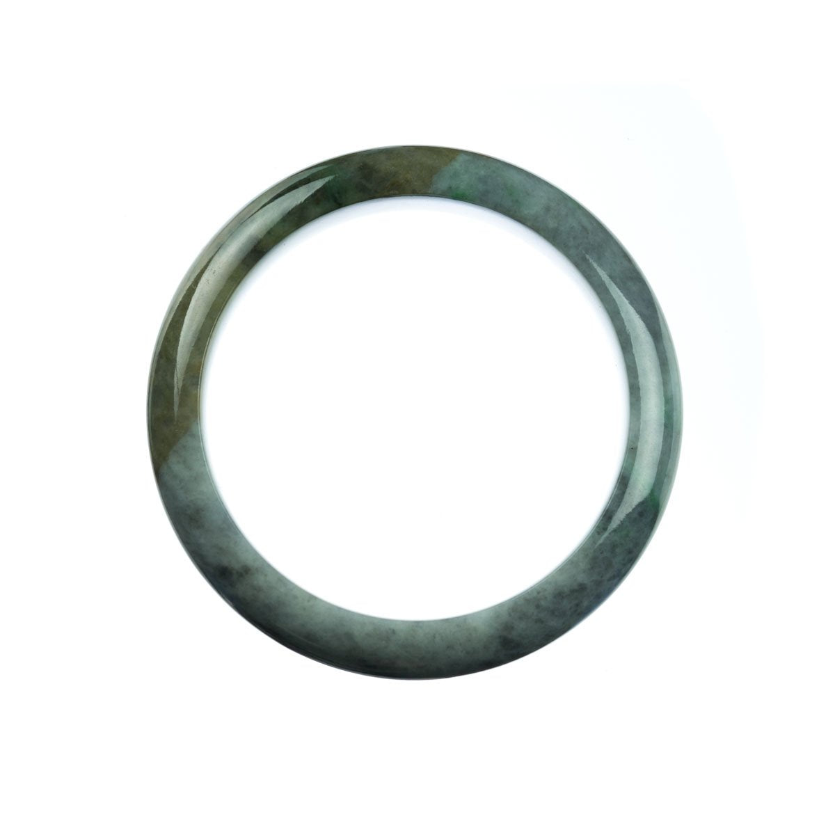 57mm Natural Burmese Jade Bangle - MAYS