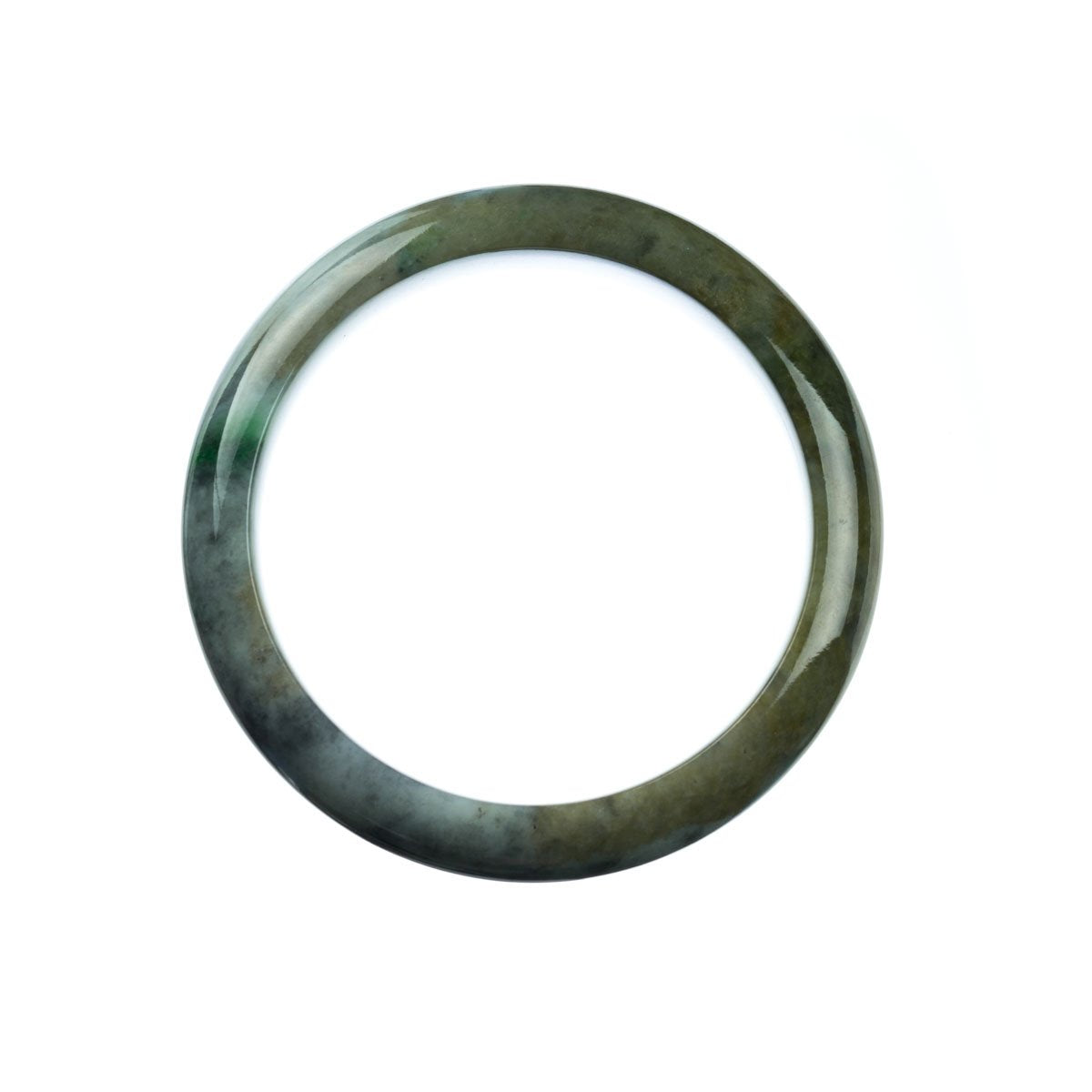 57mm Natural Burmese Jade Bangle - MAYS