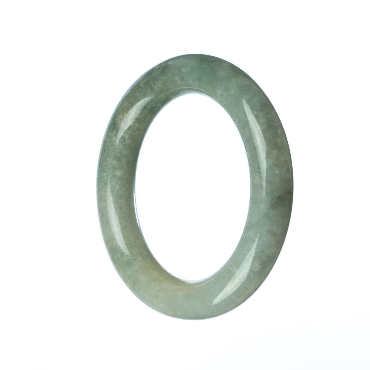 A round green jade bangle with a diameter of 54mm, made of genuine Grade A Burma jade.