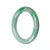 A round green Burma jade bracelet with a 58mm diameter, featuring genuine Grade A jade stones.