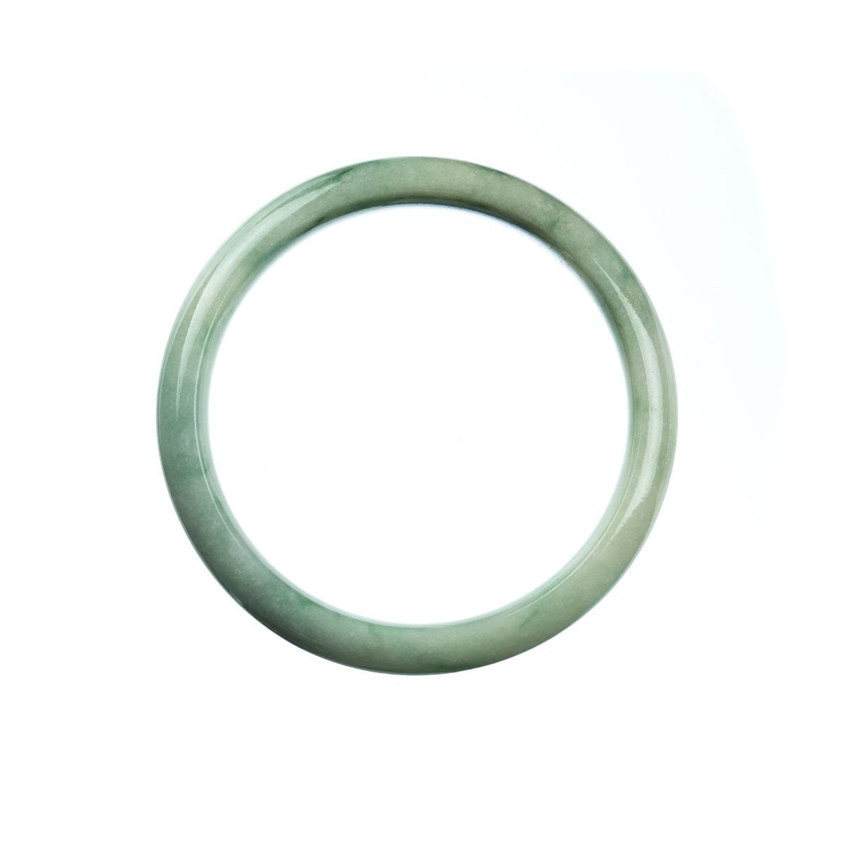 57mm Natural Burmese Jade Bangle - MAYS