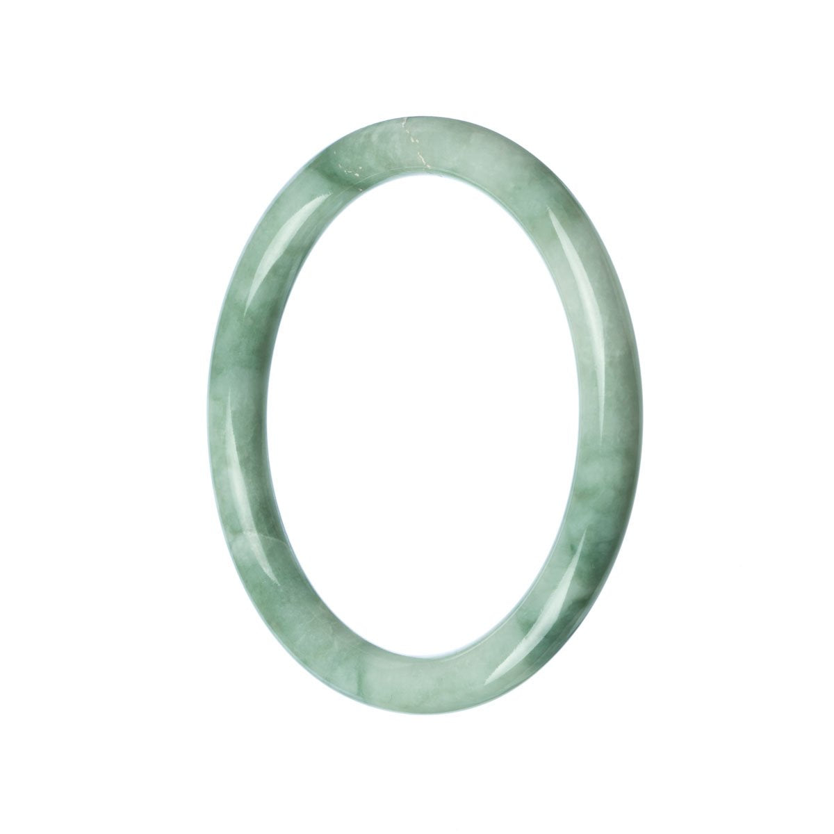 A small round green jade bangle from Burma, untreated and authentic.