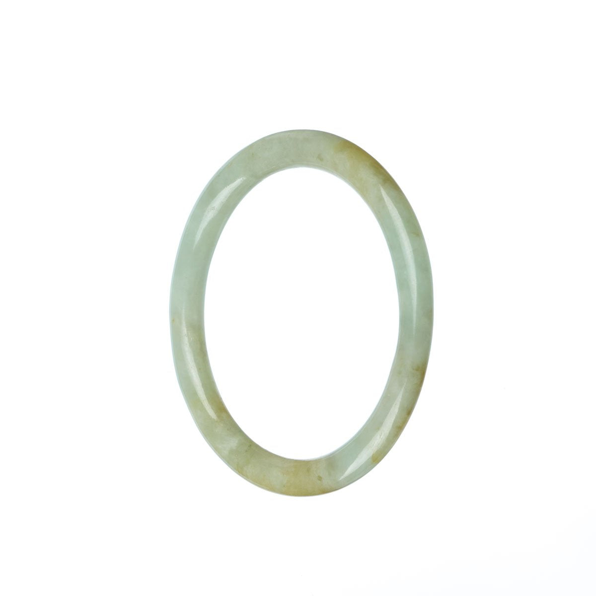 A small, round green jade bangle bracelet with high quality grade A jade. Perfect for those who prefer a petite and traditional style.