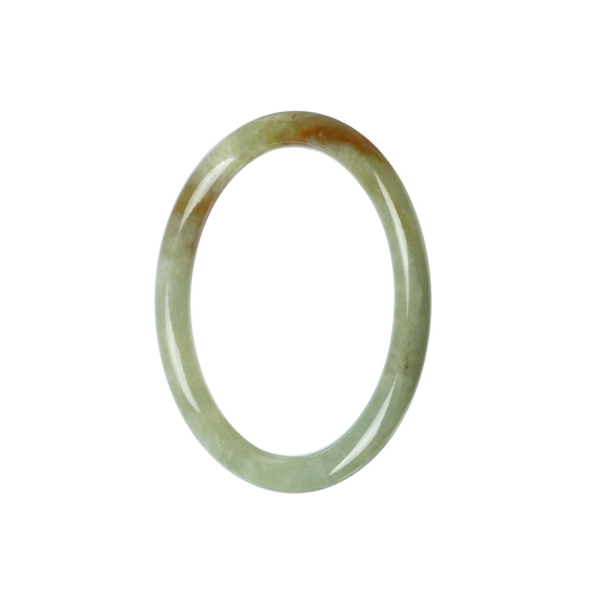 A small, round Real Grade A Green Burmese Jade Bangle Bracelet by MAYS.