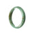 A beautiful half moon shaped green jade bangle made of genuine Grade A green jadeite jade, with a diameter of 57mm.