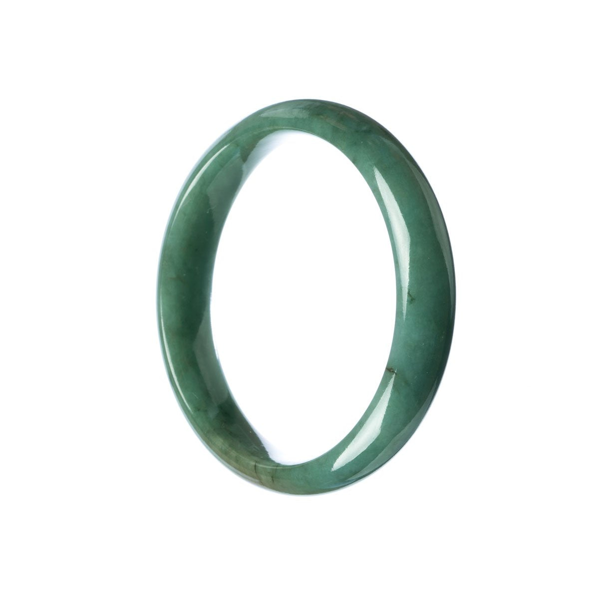 A beautiful half moon-shaped Green Jade bracelet, made from authentic Grade A jade. Designed by MAYS, it measures 57mm in size.