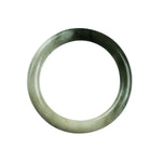 A round, 57mm green white jade bracelet with a Grade A certification, featuring a beautiful and elegant design.