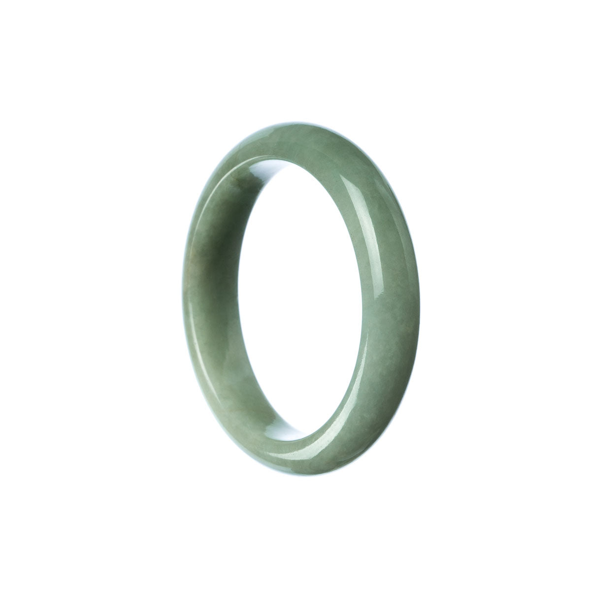 A half moon-shaped green jade bangle bracelet made of authentic Type A green jadeite jade, perfect for a child.