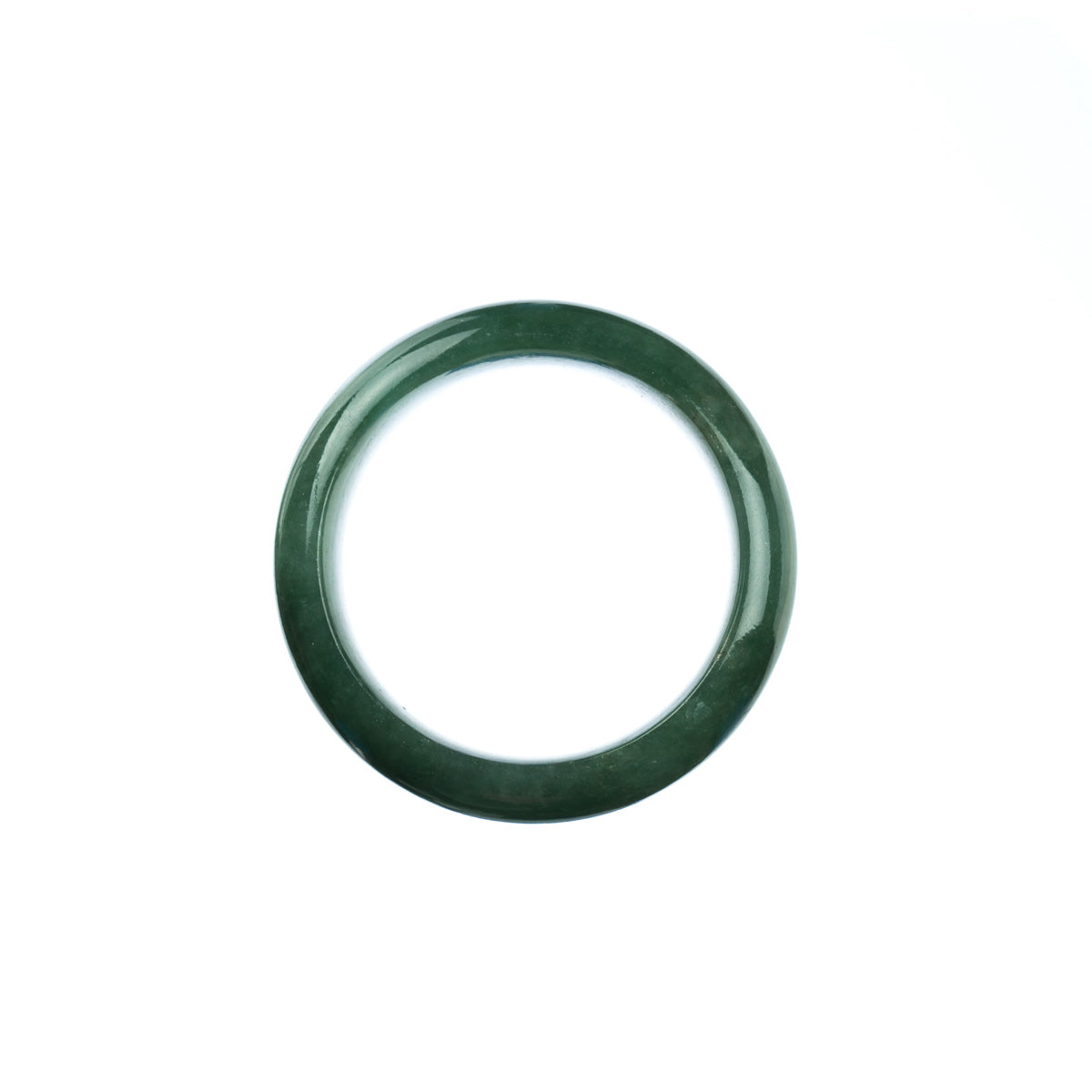 Authentic Type A Green Burma Jade Bangle Bracelet - Child Half Moon