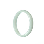 A pale green traditional jade bangle bracelet with a half-moon shape, made from high-quality authentic Grade A jade.