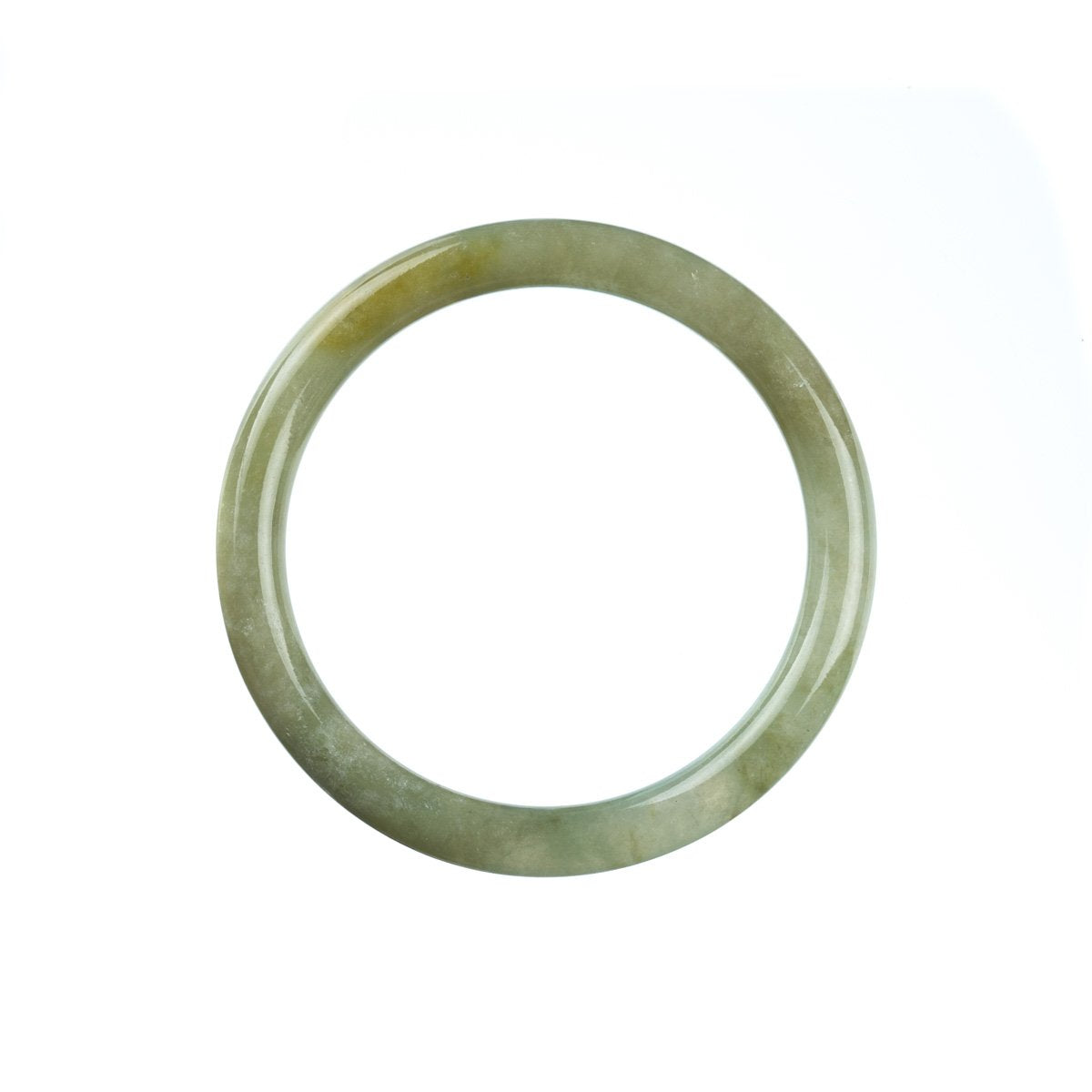 A round 55mm certified Grade A Green Jadeite Jade bangle by MAYS™.