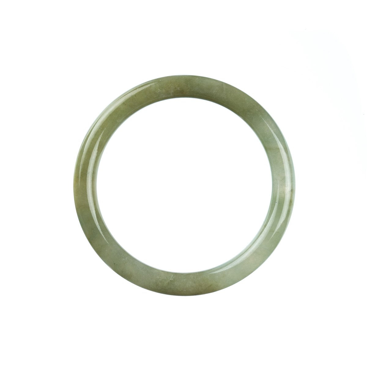 A round, 55mm authentic Type A Green Jade Bangle from MAYS.