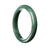 A beautiful green jade bangle bracelet with a semi-round shape, made from genuine natural green jadeite jade. Perfect for adding a touch of elegance to any outfit.
