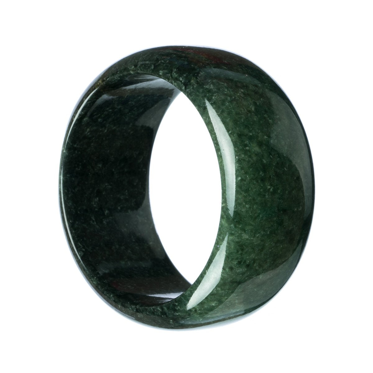 A flat, 63mm genuine natural black jade bangle from MAYS.